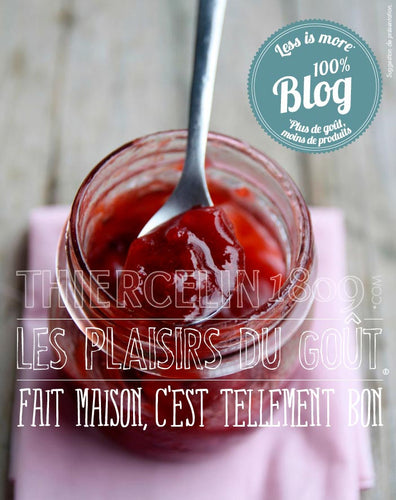CONFITURE AUX FRAISES ET RHUBARBE, parfumée à la vanille et au poivre rouge Pondichery fait maison