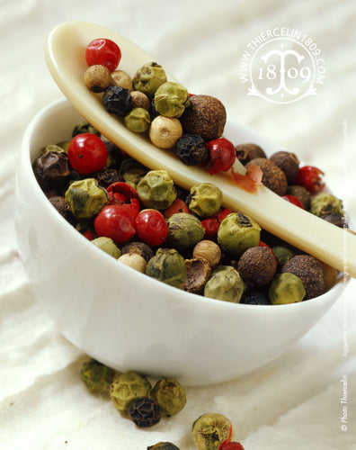 Cinq baies, cinq poivres, poivre (Piper nigrum (Linné)) ou bien Pepper, Pfeffer, Peper, Peppar, Pimienta, Peppe, Perets, Kosho, Gulki, Черный