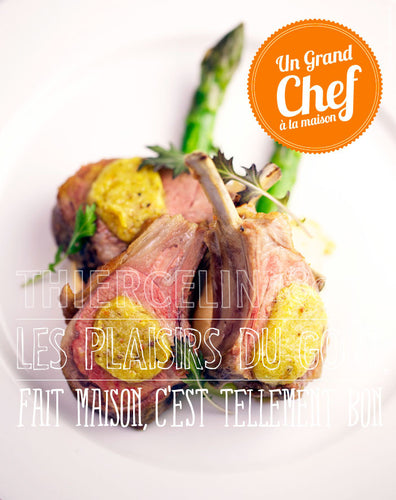 CÔTE D'AGNEAU, beurre d'épices au Sultan, Polenta aux olives fait maison