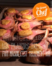 CÔTE D'AGNEAU, beurre d'épices au Sultan, Polenta aux olives, fait maison