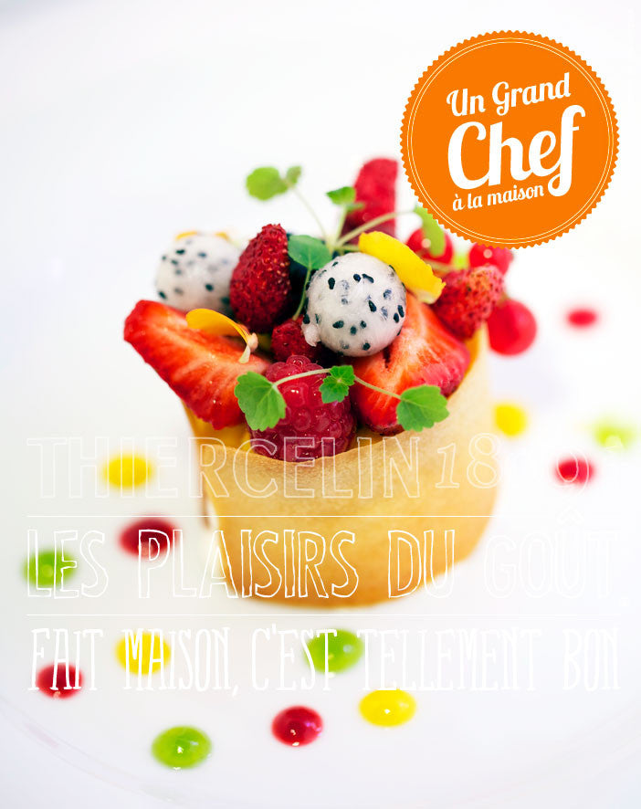 Floralie brunoise de fruits frais - mangue et Tuile croquante au yuzu