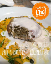 FINANCIER À LA PISTACHE, salade de mangues et sorbet au Yaourt Grec