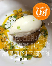 FINANCIER À LA PISTACHE, salade de mangues et sorbet au Yaourt Grec