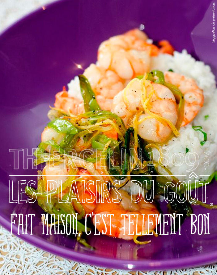 Gambas au Gingembre frit et poivre Timut fait maison