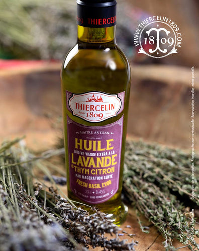 HUILE D'OLIVE LAVANDE & THYM CITRON, obtenue par macération