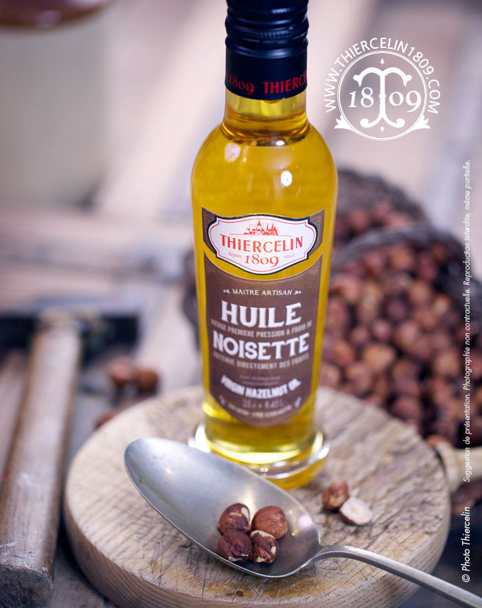 Huile de noisette, vierge, première pression à froid par Thiercelin 1809