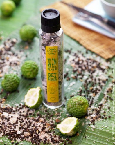 LEMON PEPPER & SALT, mélange flocon de sel, de poivre et combava, moulin 20 cm de pur plaisir
