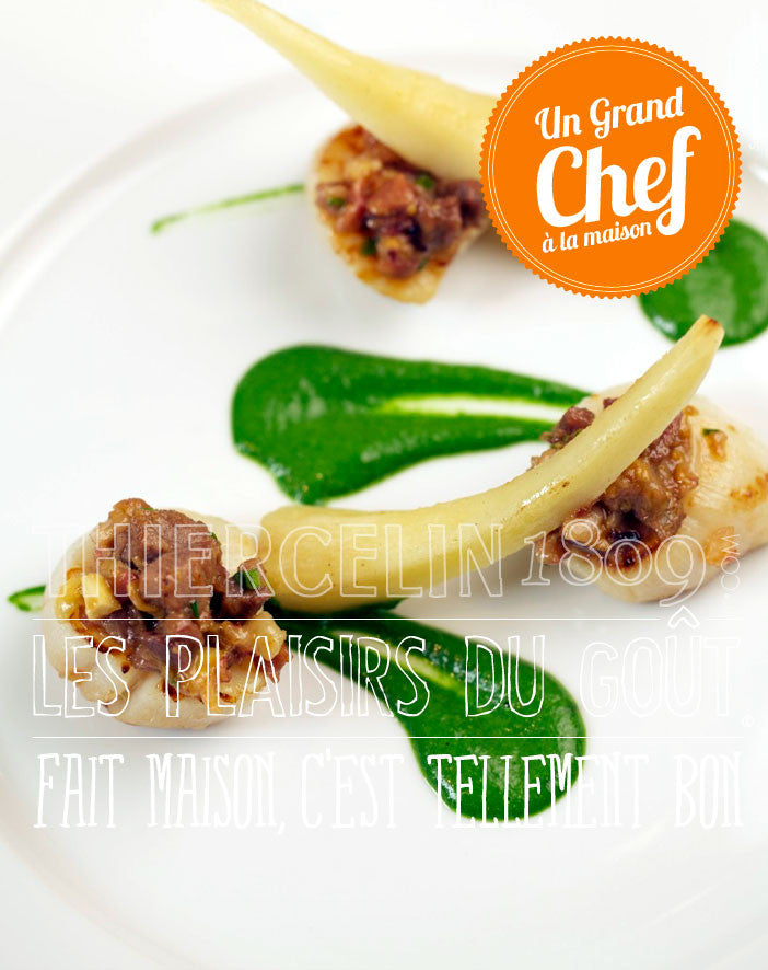 NOIX DE ST-JACQUES, condiment de pied de porc et crème de persil