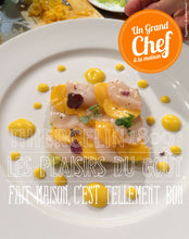 LA SAINT-JACQUES, en carpaccio au poivre Timut du Népal et mangue fait maison