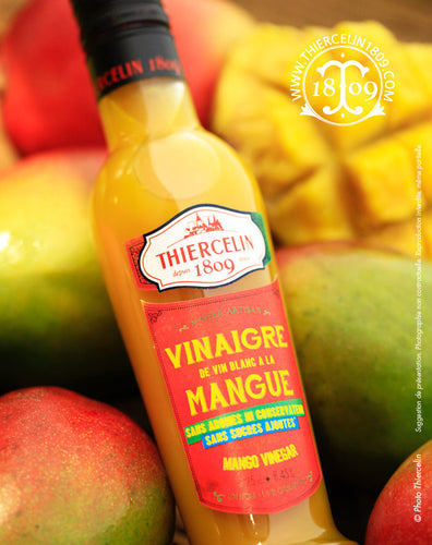 VINAIGRE A LA MANGUE, sans arômes, ni colorants ni sucre ajoutés