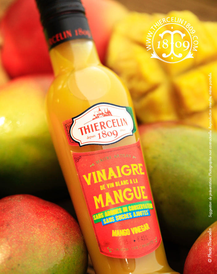 VINAIGRE A LA MANGUE, sans arômes, ni colorants ni sucre ajoutés