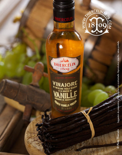 VINAIGRE A LA VANILLE, au vinaigre de vin blanc avec 1 gousse entière