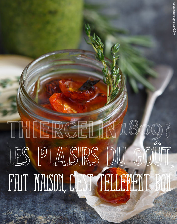 Tomates cerises 1/2 séchées à l'huile d'olive et aux herbes aromatiques